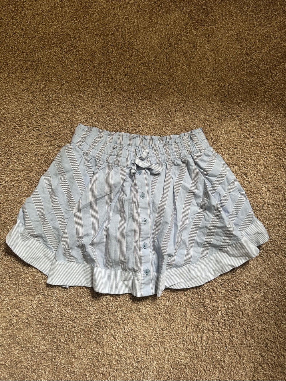 Aerie Light Blue Striped Skort